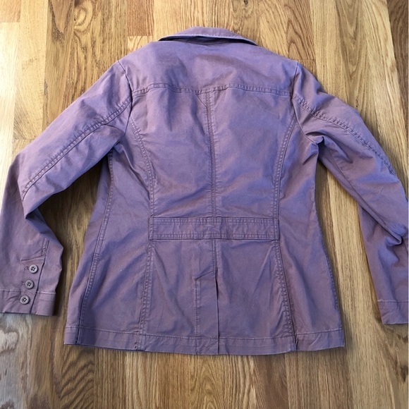 Eddie Bauer Size 6P Mauve Legend wash Stretch Button Front Pockets Jacket - Picture 2 of 10